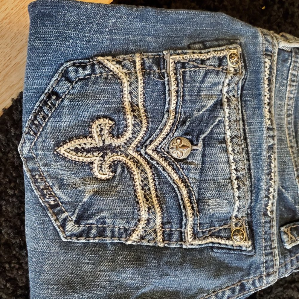 mens rock revival jeans Size 38 “Dysons” Slimed Bo